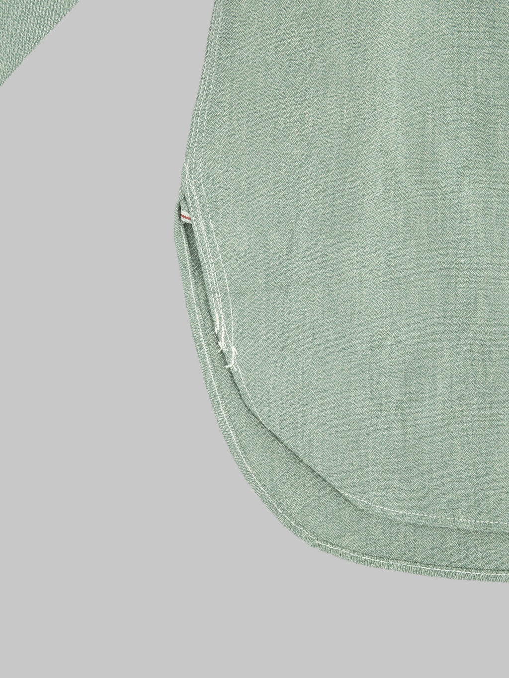 The Rite Stuff Railhead Engineer Selvedge Salt & Pepper Work Shirt Sage Green