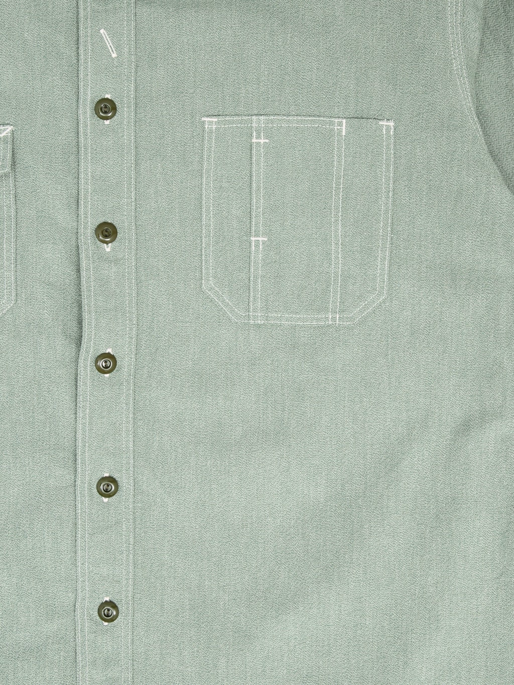 The Rite Stuff Railhead Engineer Selvedge Salt & Pepper Work Shirt Sage Green