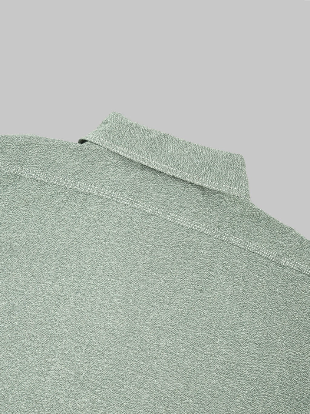 The Rite Stuff Railhead Engineer Selvedge Salt & Pepper Work Shirt Sage Green