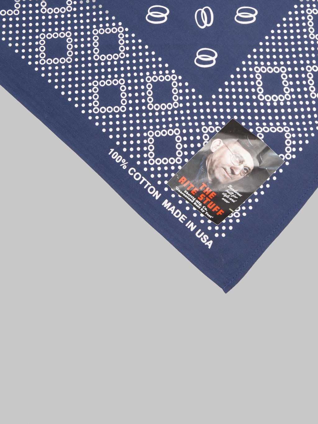 The Rite Stuff Twin Ring 1930s Style Selvedge Bandana Navy made USA
