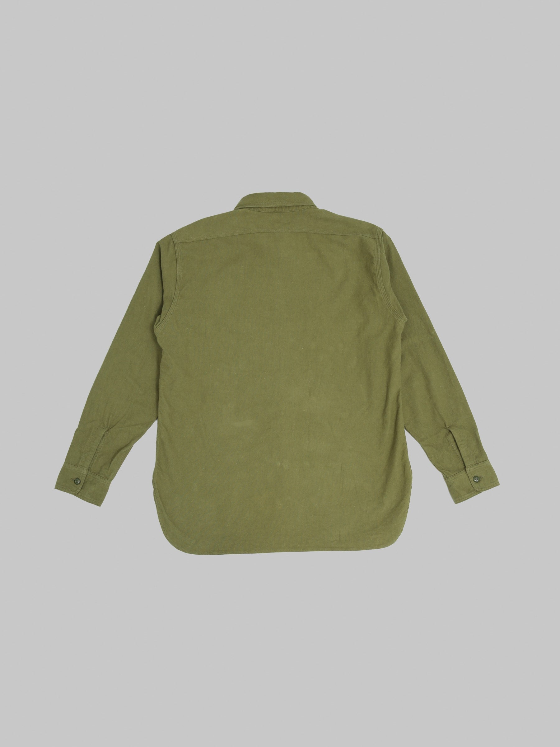 The Rite Stuff Uncle Sam Brushed Chamois Flannel Cigarette Pocket Work Shirt Olive Drab