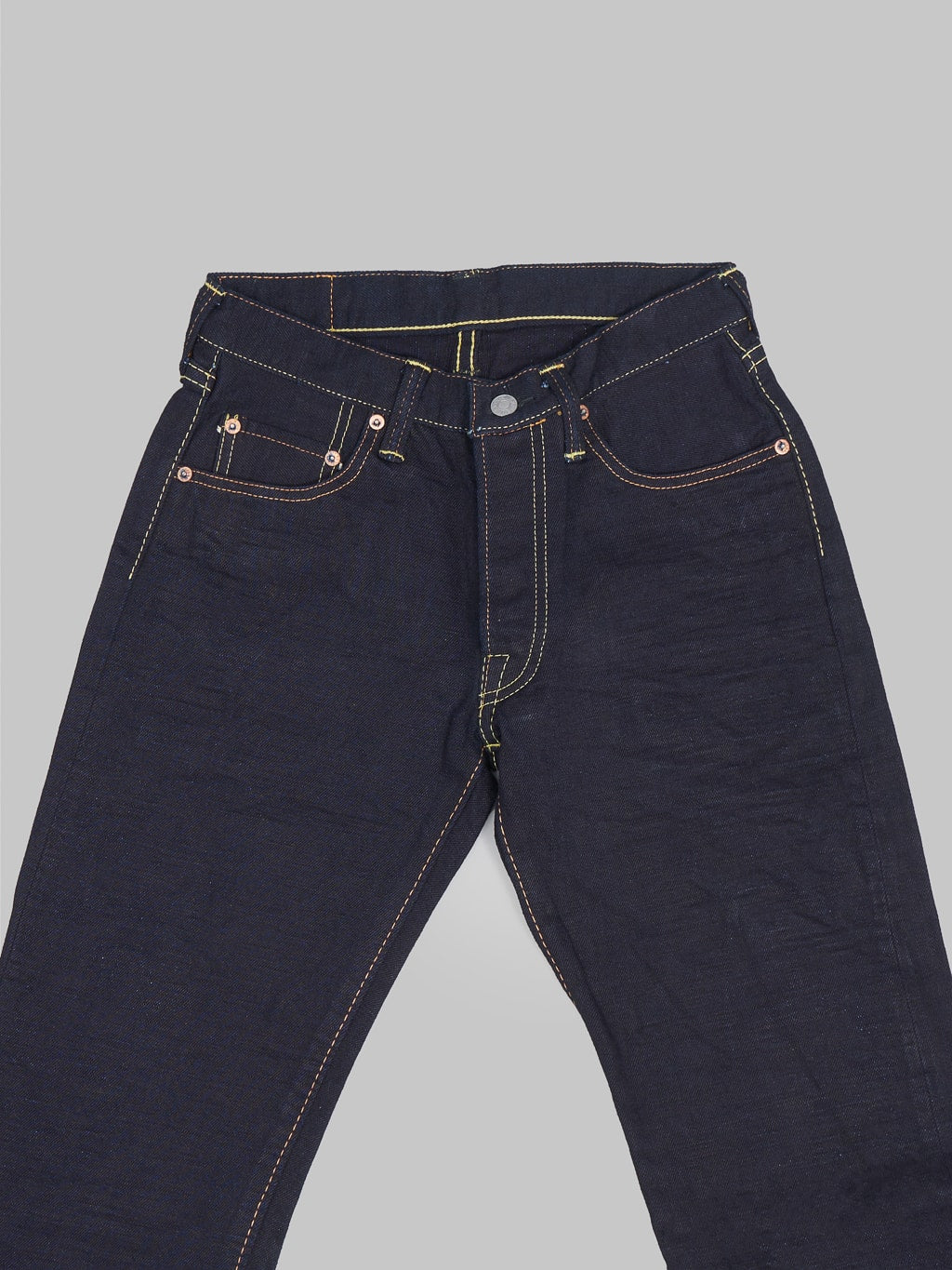 The Strike Gold 5004ID double indigo selvedge jeans waist