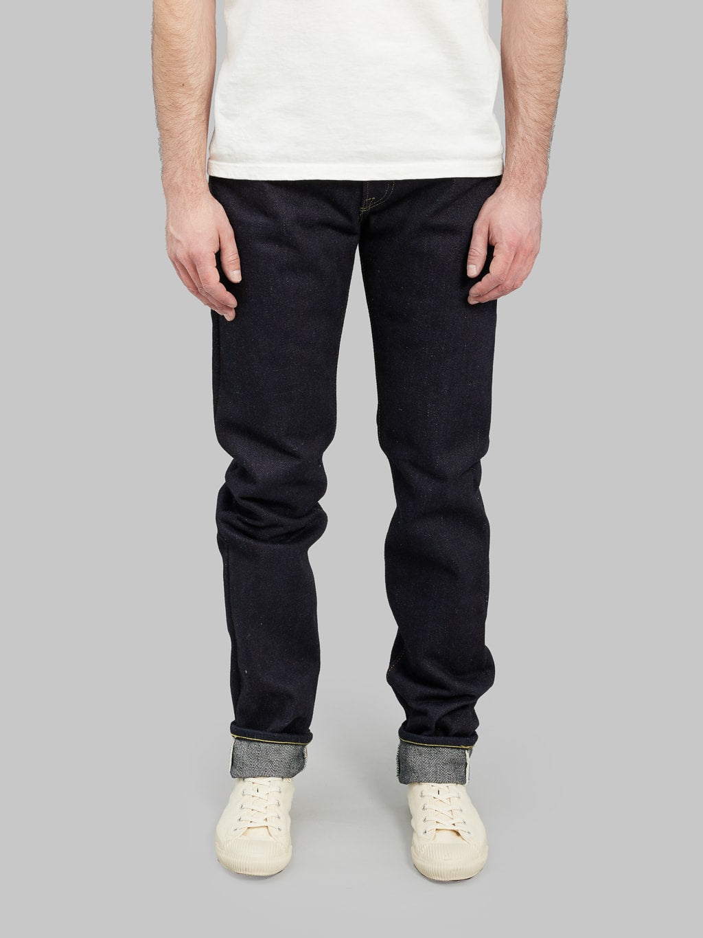 The Strike Gold Extra Heavyweight straight tapered jeans front fit