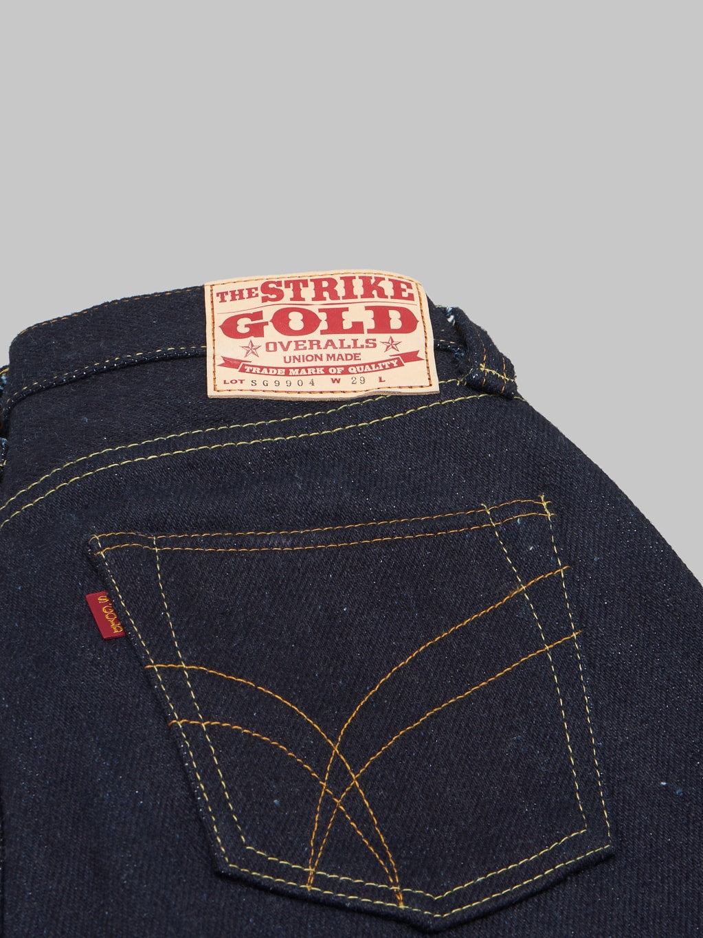 The Strike Gold Extra Heavyweight straight tapered jeans fabric texture