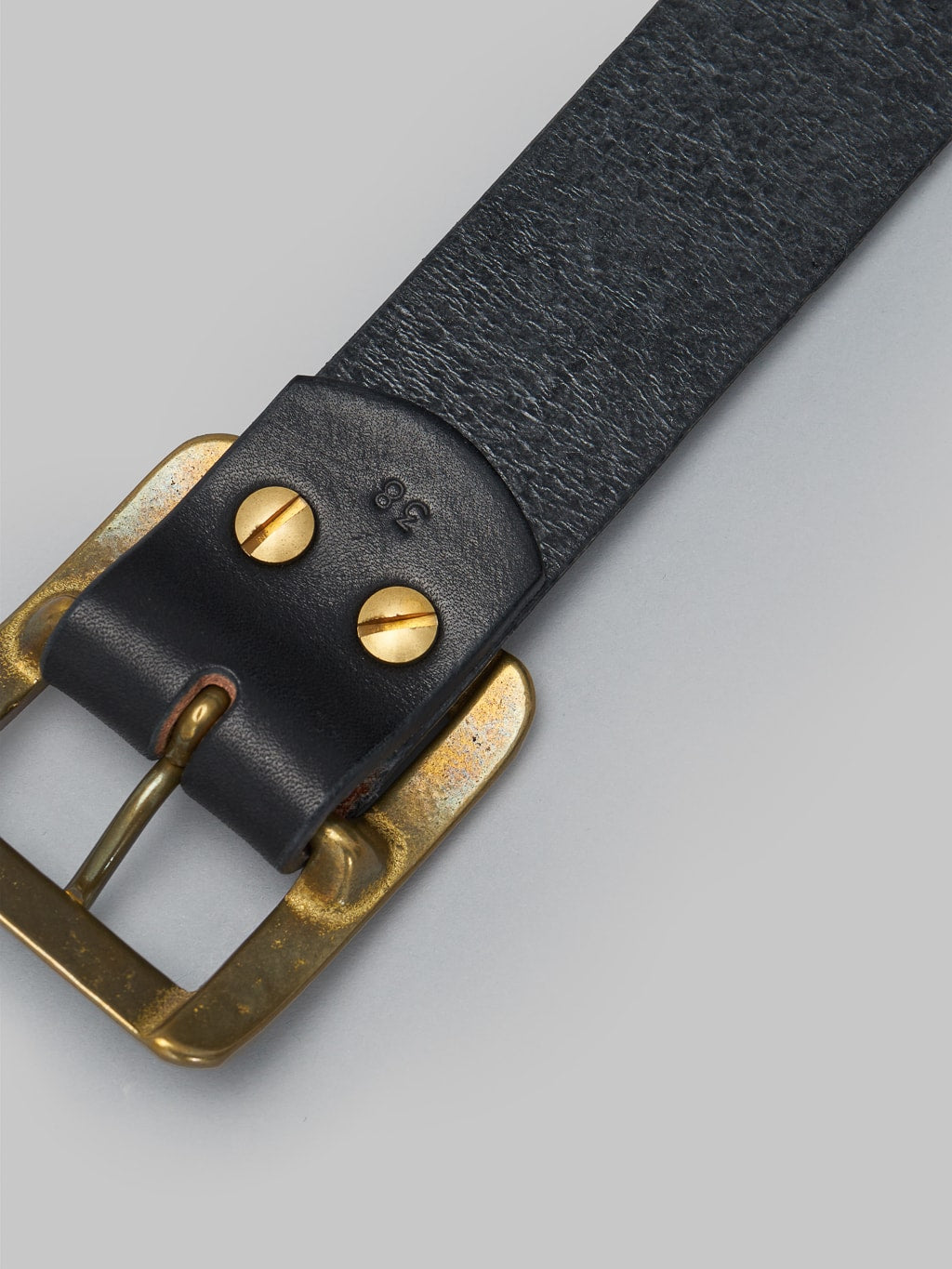 The Strike Gold Leather Belt Black