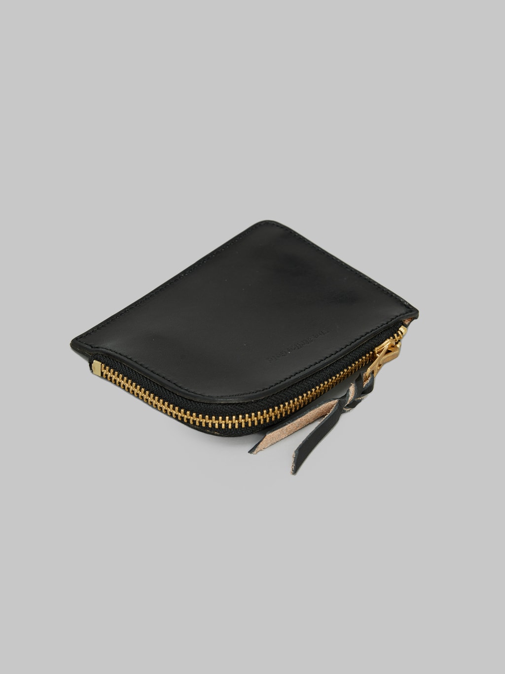 The Strike Gold Leather Zip Wallet Black side detail