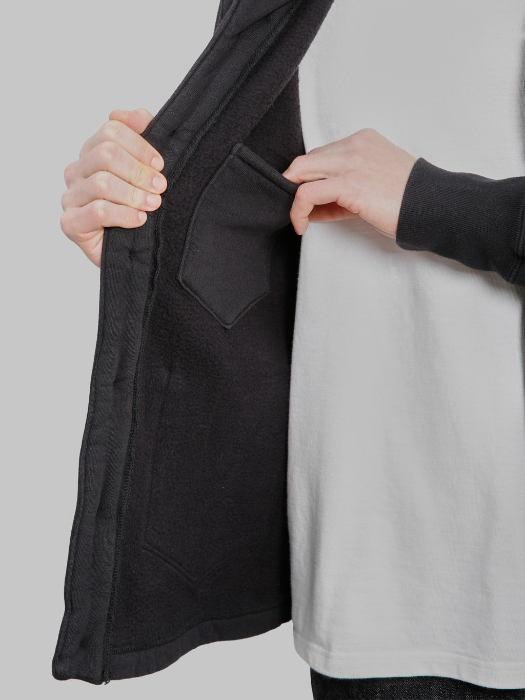 The Strike Gold Loopwheeled Shawl Collar Cardigan Black