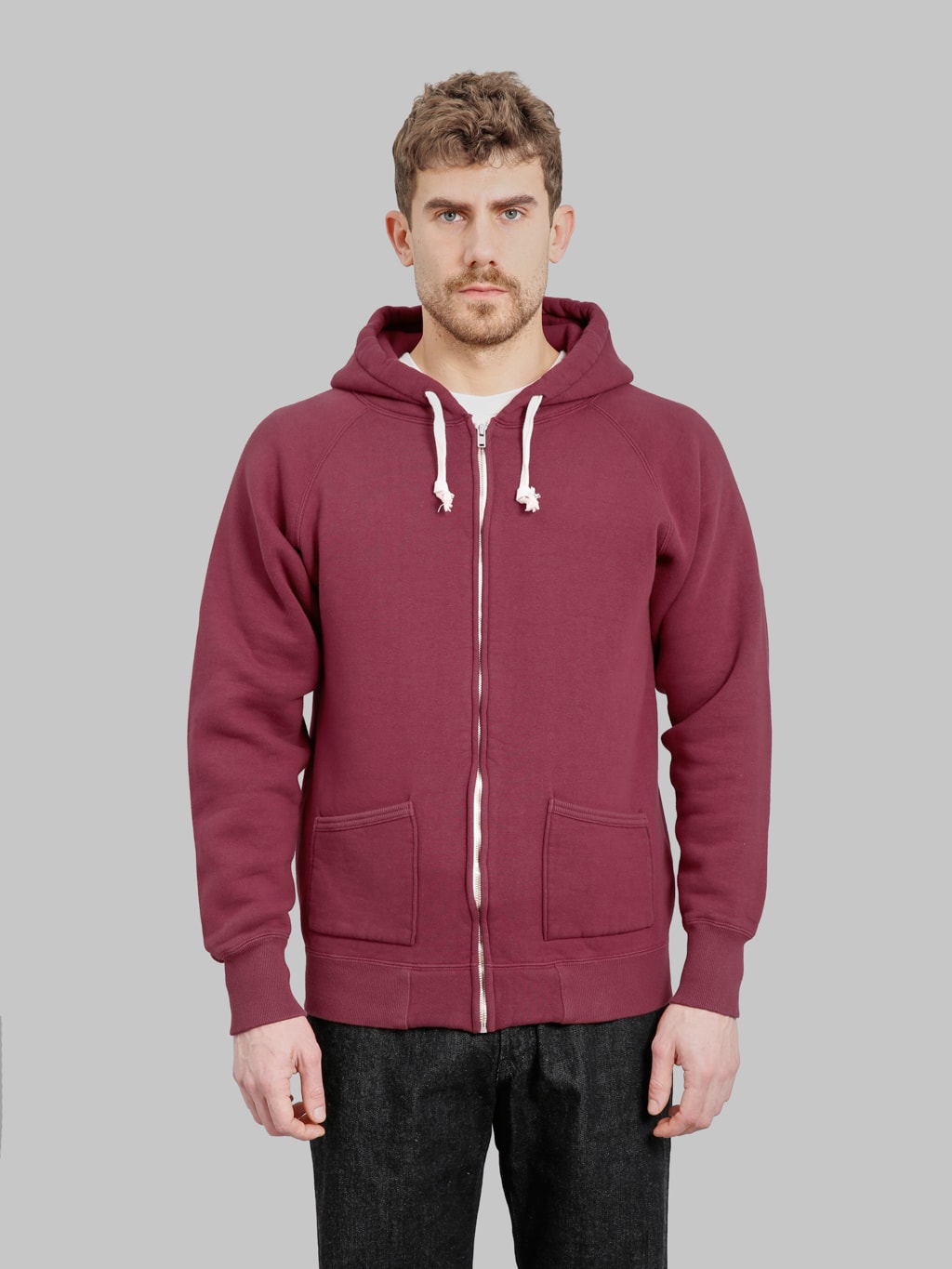 The Strike Gold  Loopwheeled Zip Hoodie Burgundy