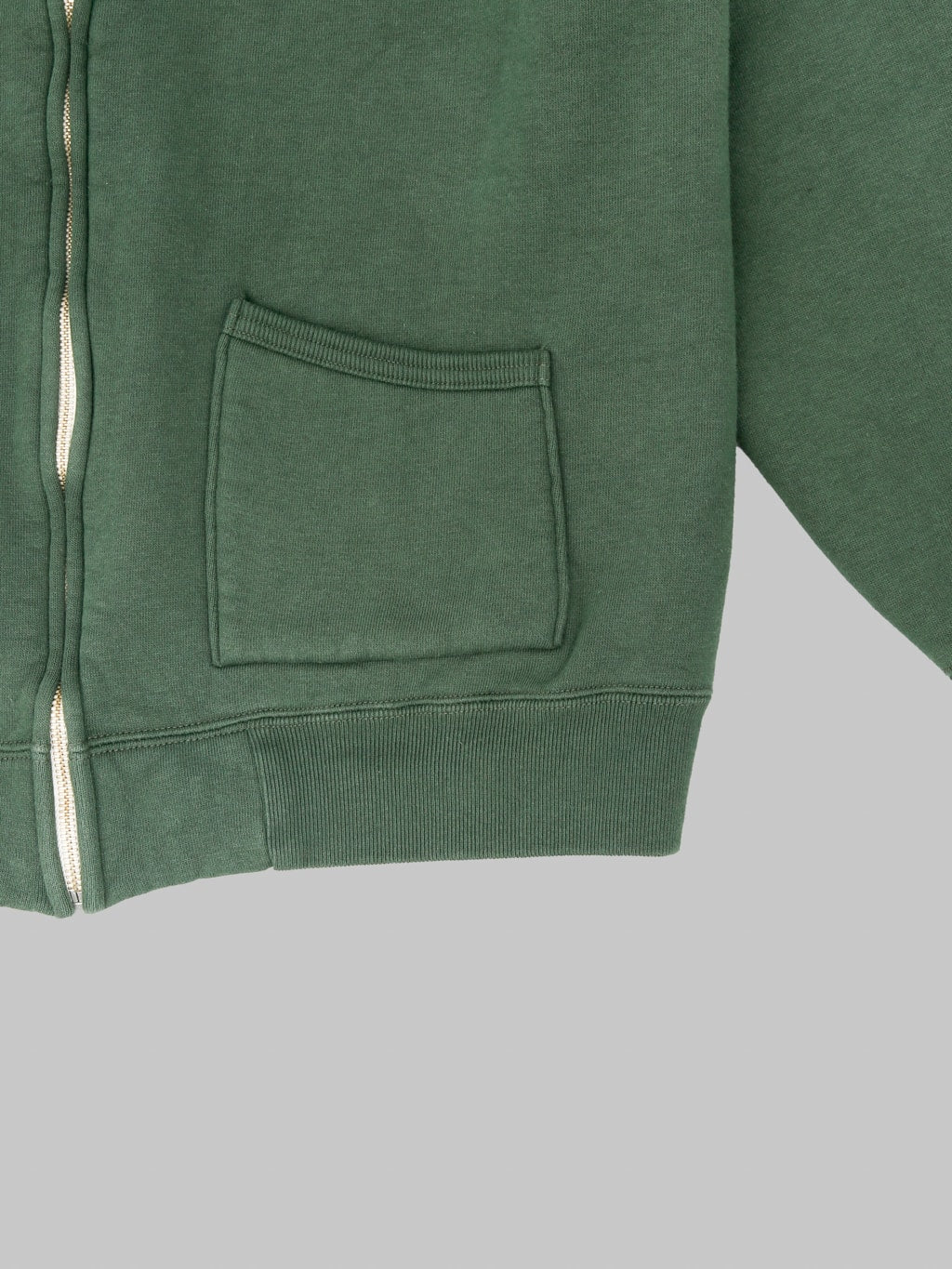 The Strike Gold  Loopwheeled Zip Hoodie Green