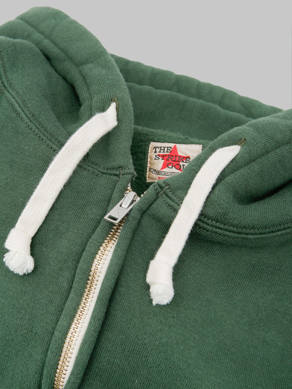 The Strike Gold  Loopwheeled Zip Hoodie Green
