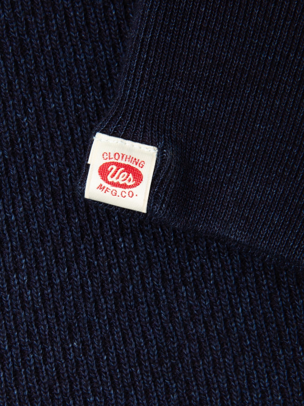 UES Double Honeycomb Thermal TShirt Indigo brand logo closeup
