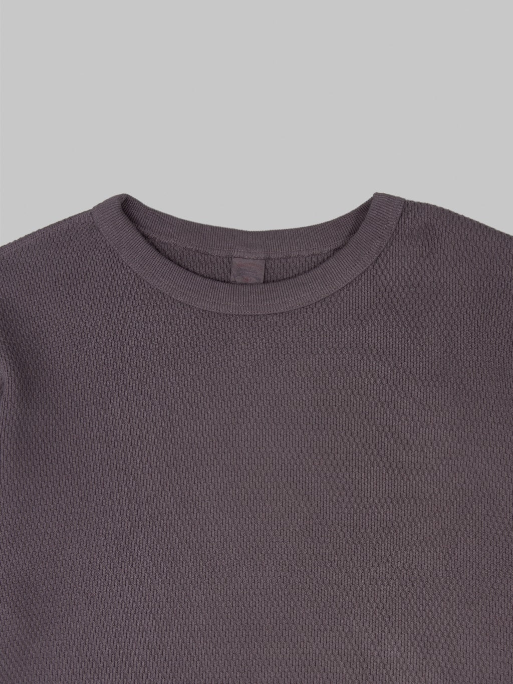 UES Double Honeycomb Thermal TShirt Purple Navy collar