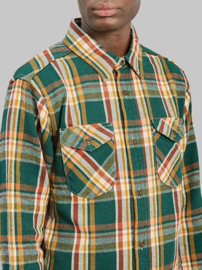 UES Heavy Flannel Shirt Green 14.5oz Japanese Fabric, Built to Last — free download