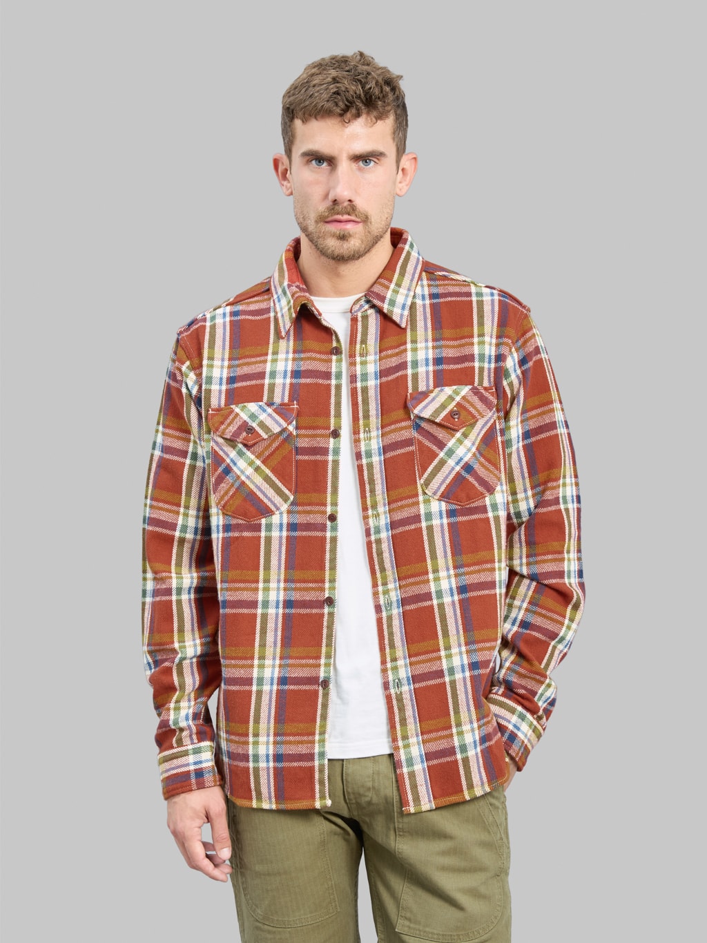 UES Heavy Flannel Shirt Red – 14.5oz Japanese Fabric, Built to Last
