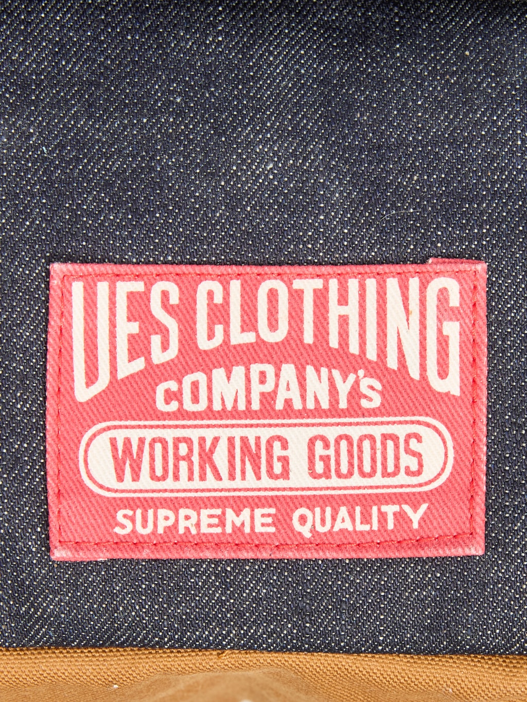UES Body Bag Denim brand tag