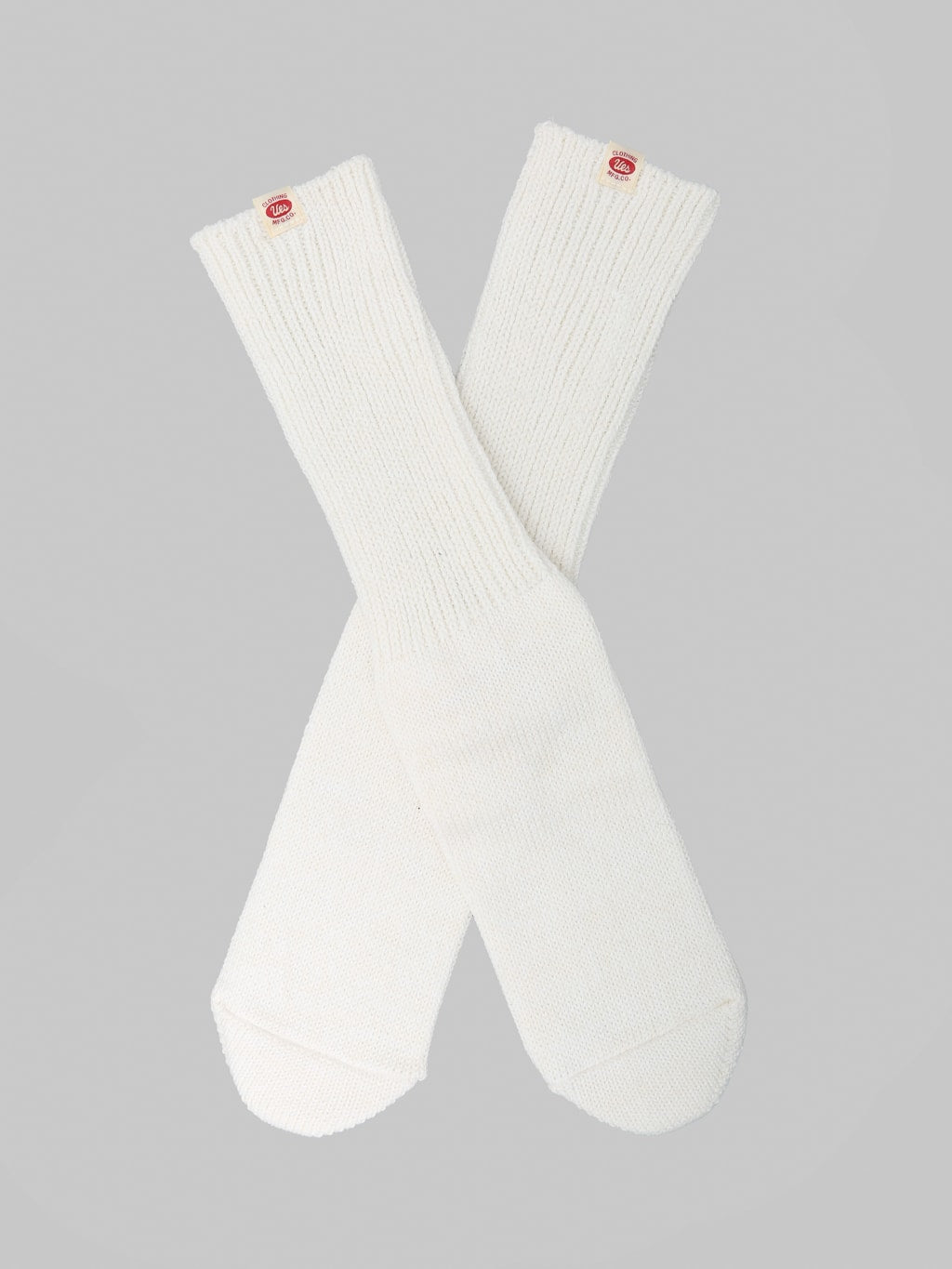 UES Crew Length Socks White MADE IN JAPAN