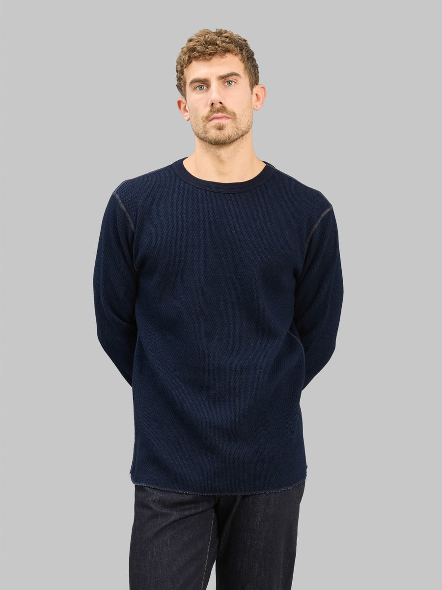 UES Double Honeycomb Thermal Indigo – Ultra-Warm 100% Cotton Base