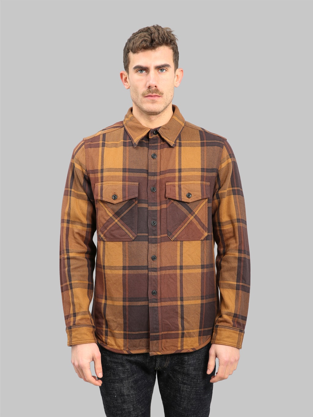 UES Extra Heavy Flannel Shirt Orange