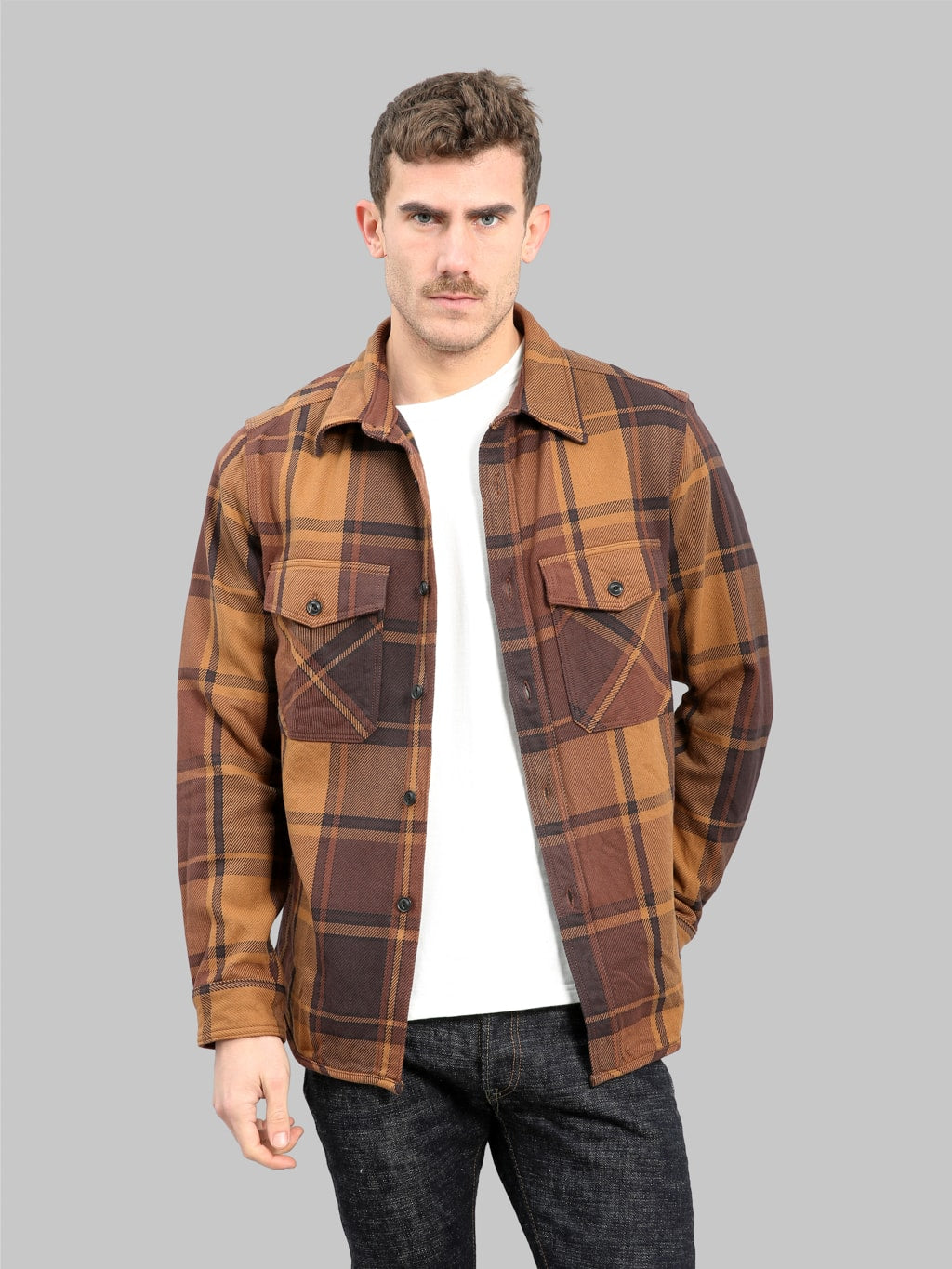 UES Extra Heavy Flannel Shirt Orange