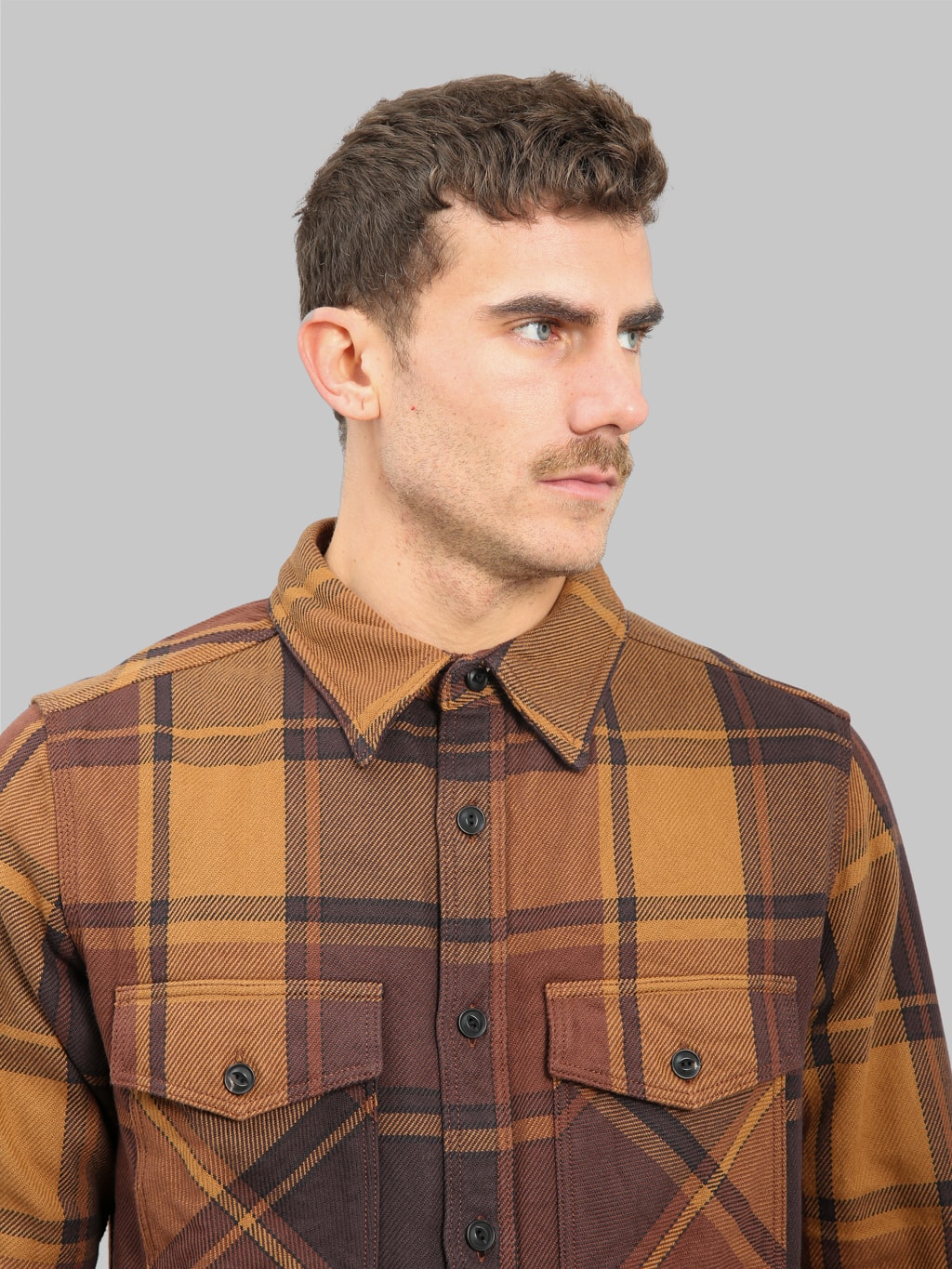 UES Extra Heavy Flannel Shirt Orange