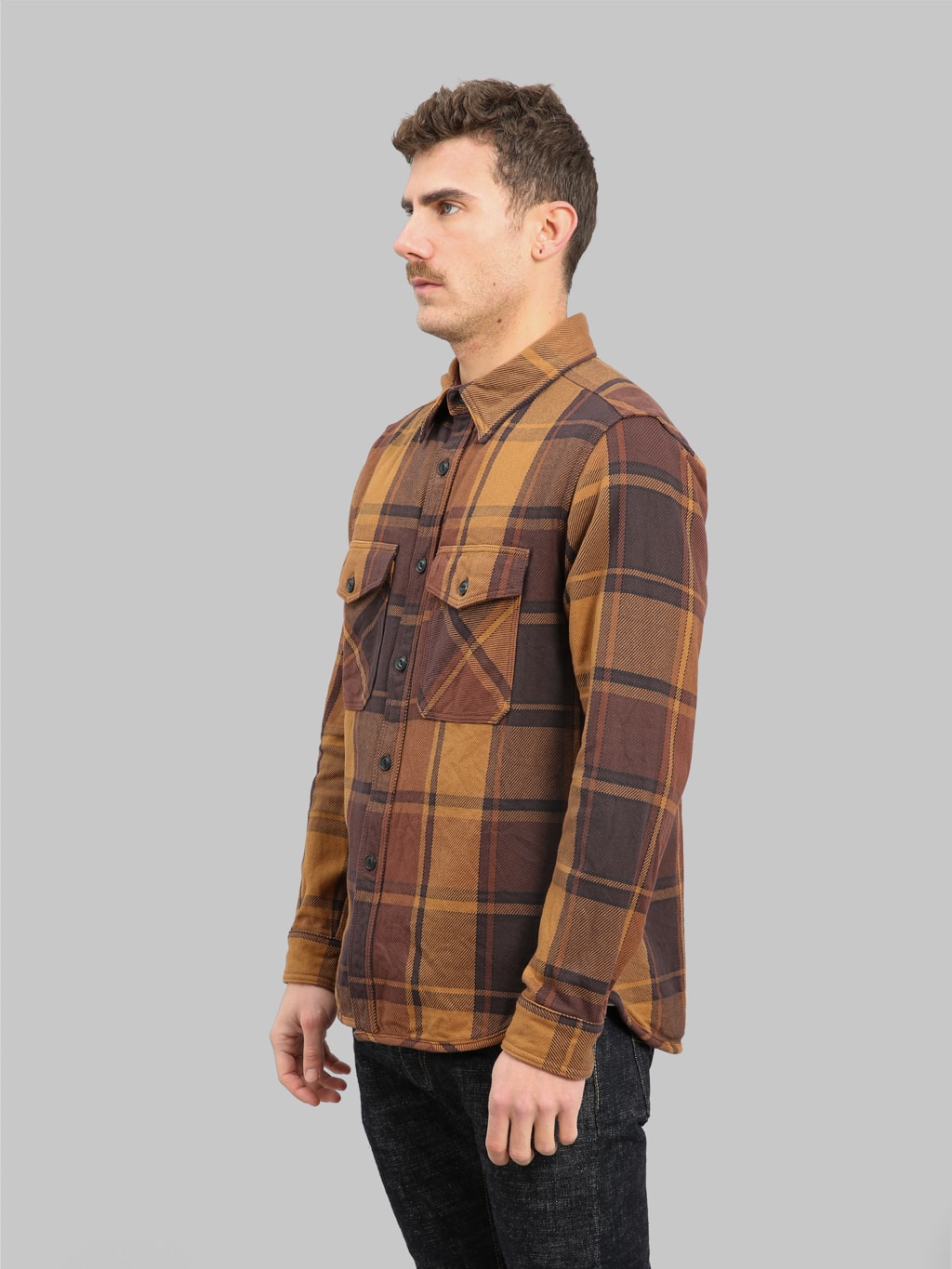 UES Extra Heavy Flannel Shirt Orange