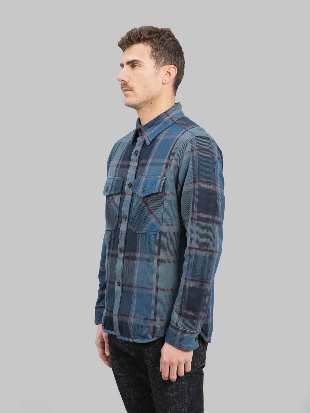 UES Extra Heavy Flannel Shirt Blue