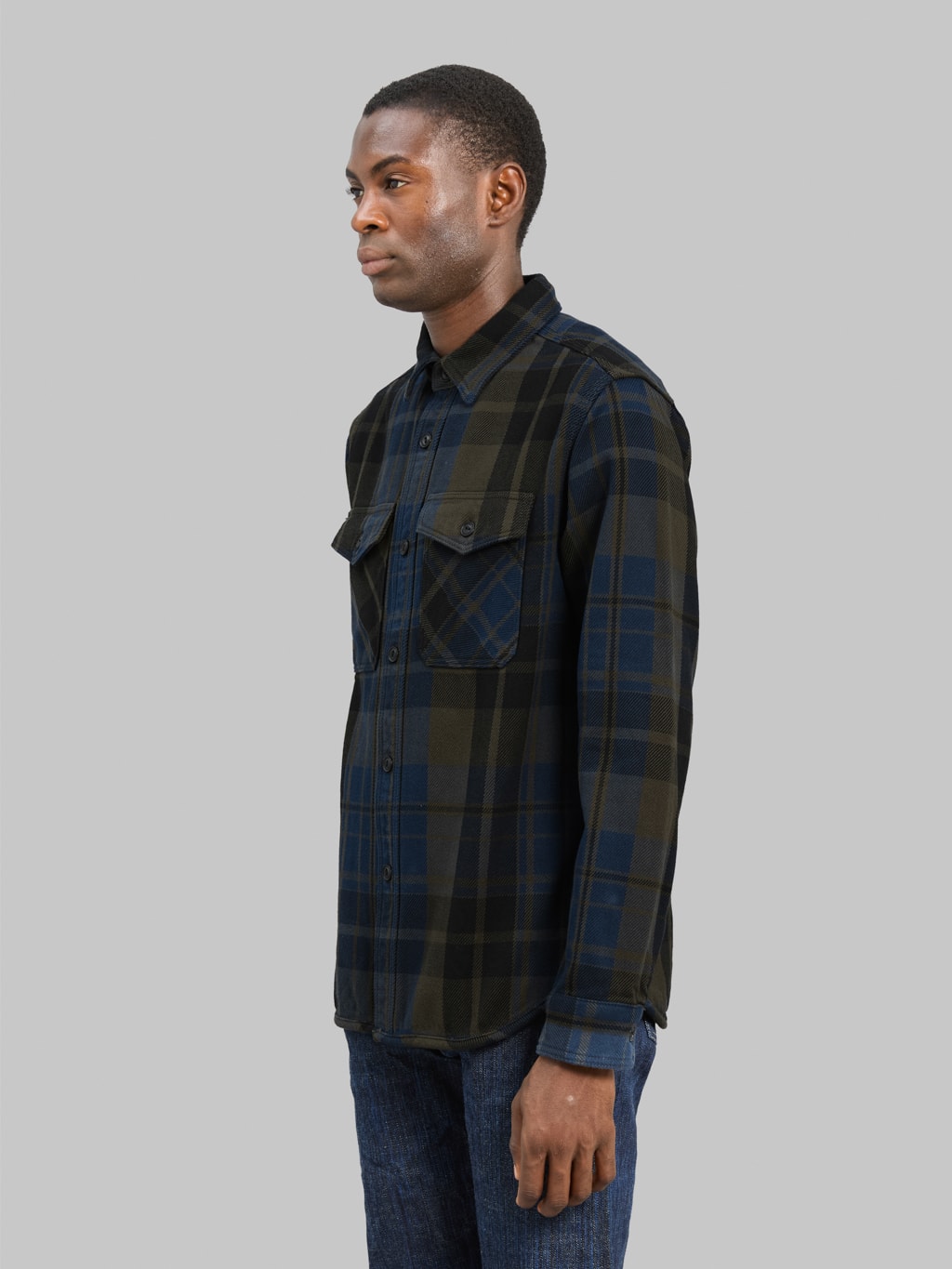 UES Extra Heavy Flannel Shirt Navy
