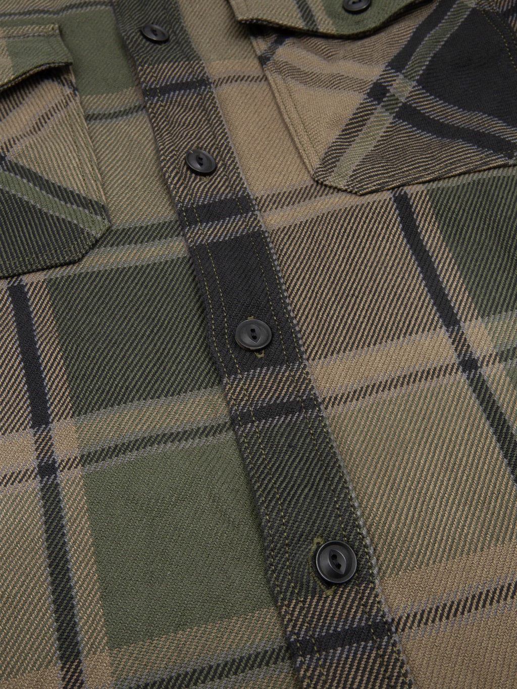 ues extra heavy flannel shirt olive buttons