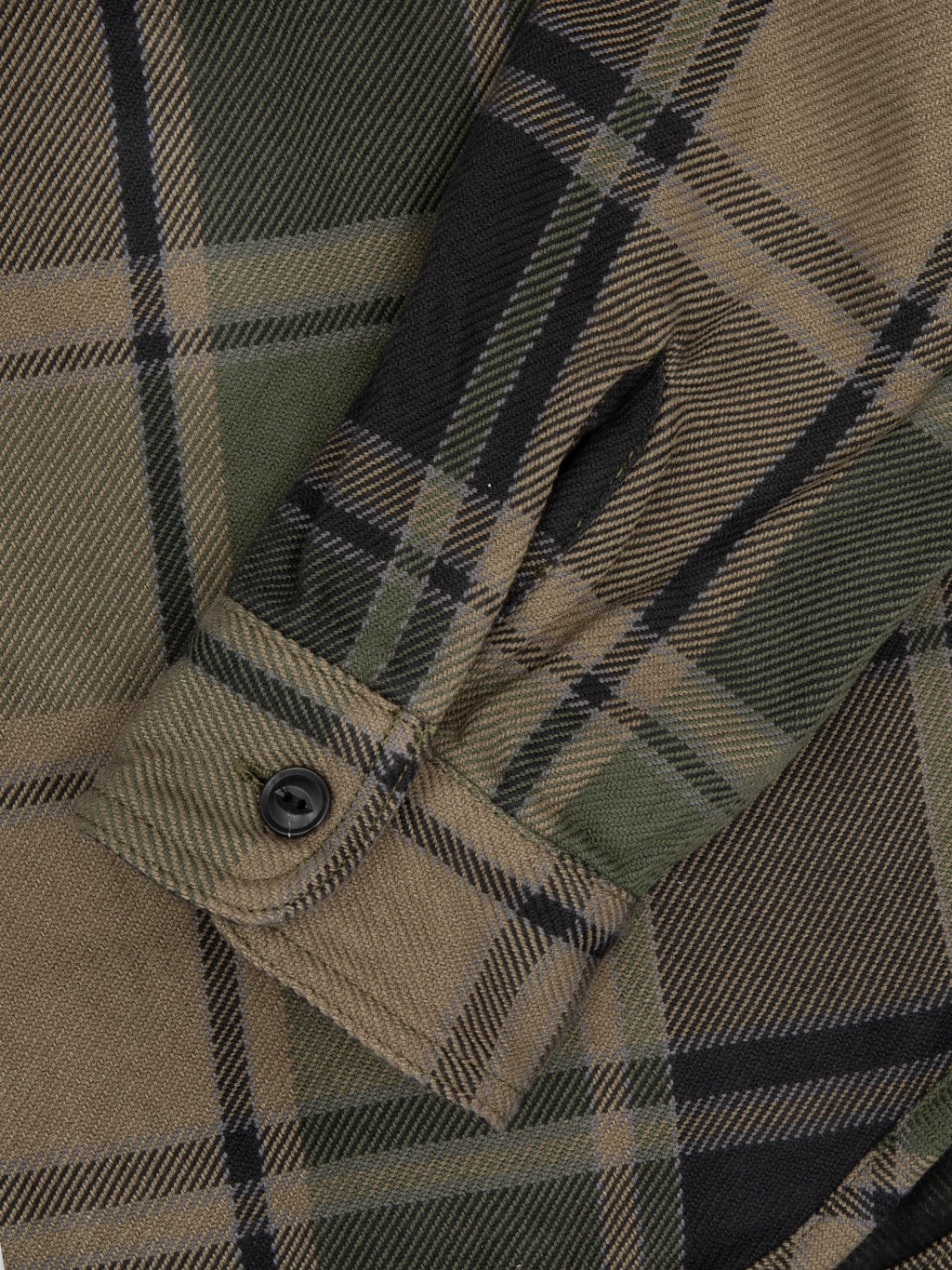 ues extra heavy flannel shirt olive cuff