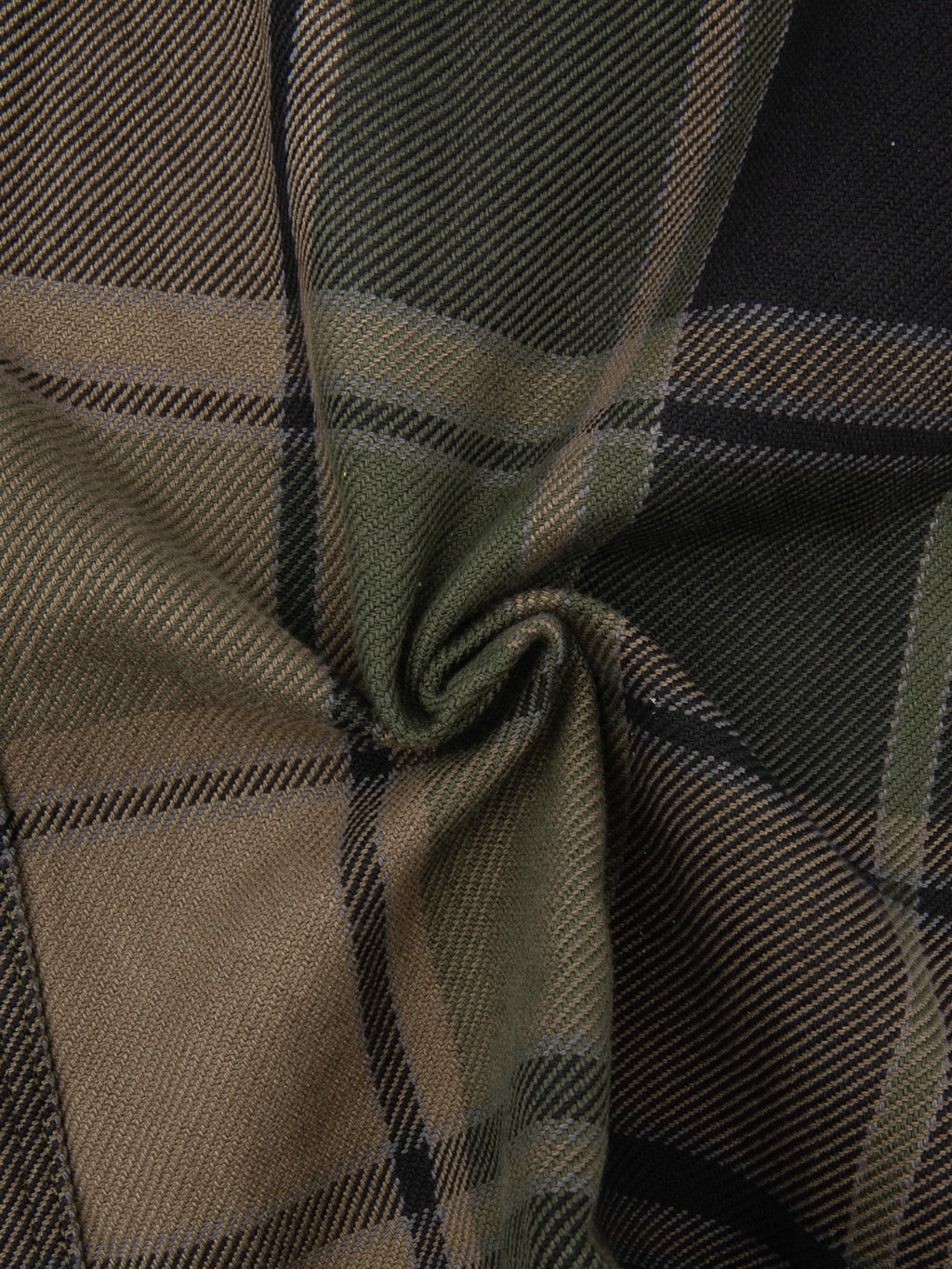 ues extra heavy flannel shirt olive  texture