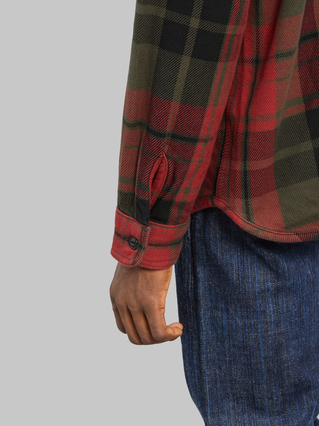 UES Extra Heavy Flannel Shirt Red cuff