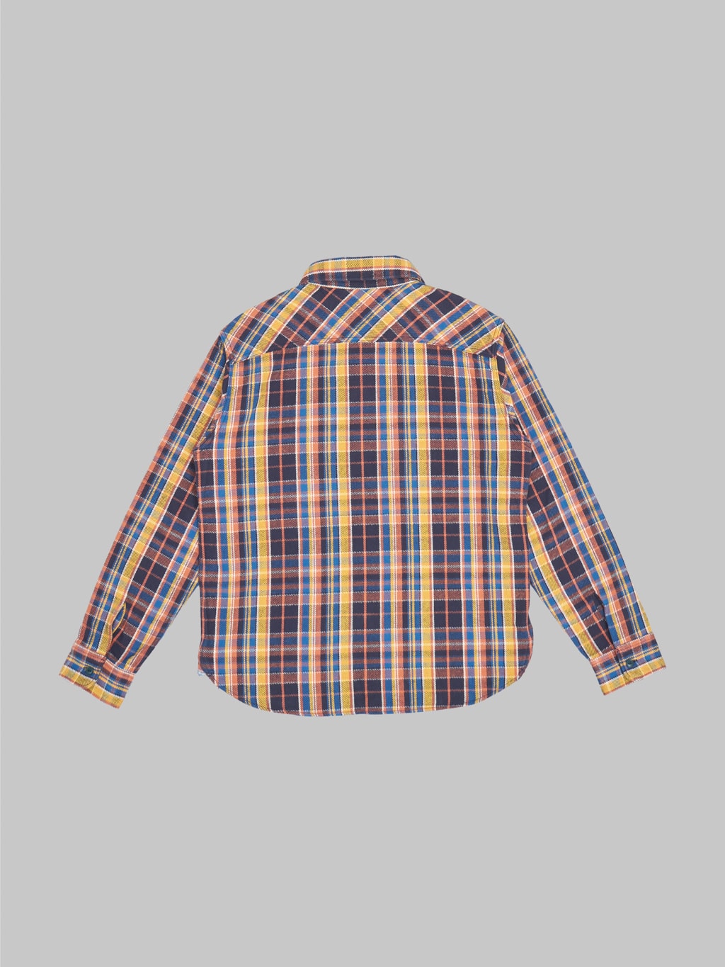 ues heavy flannel shirt blue yellow 100 cotton