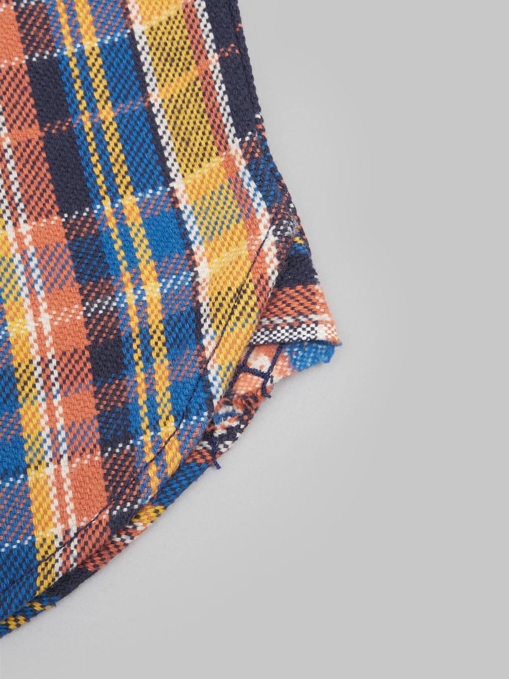 ues heavy flannel shirt blue yellow selvedge