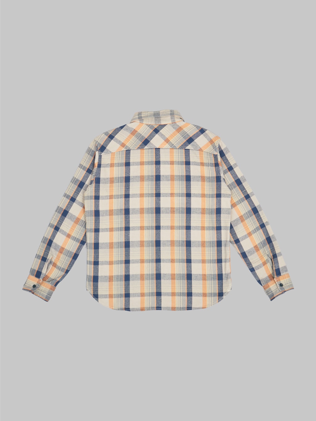 ues heavy flannel shirt navy orange okayama