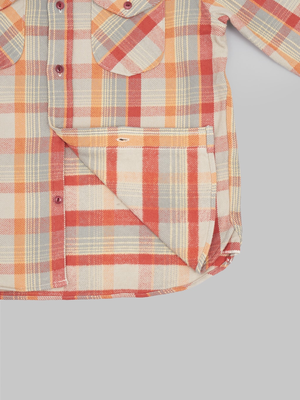 ues heavy flannel shirt orange interior