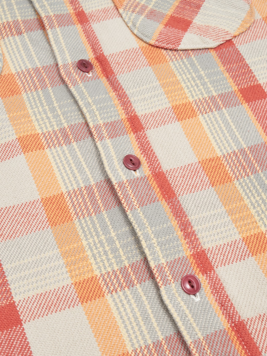 ues heavy flannel shirt orange buttons