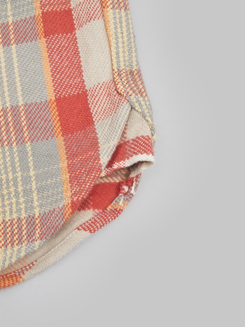 ues heavy flannel shirt orange hem