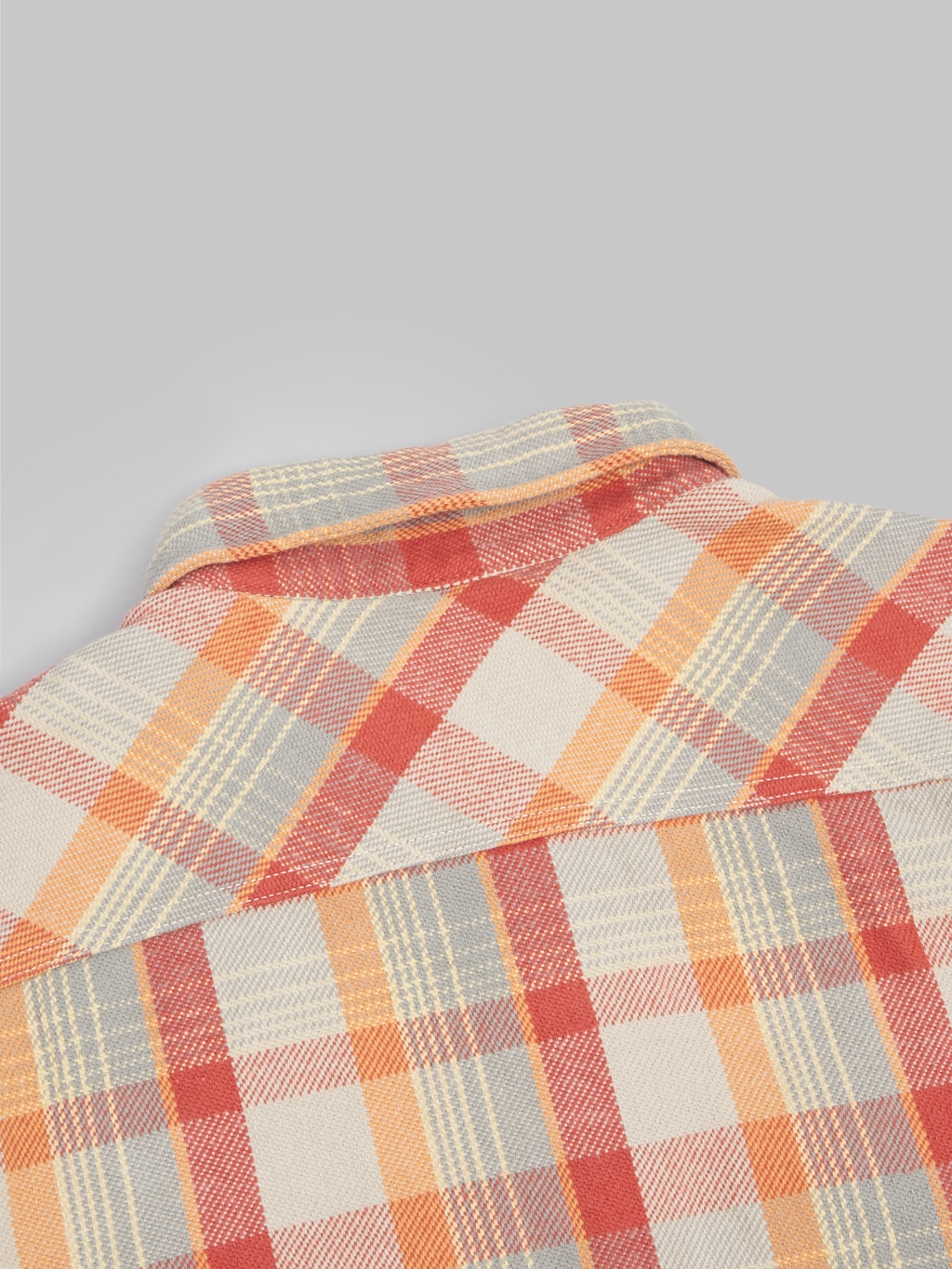 ues heavy flannel shirt orange back collar