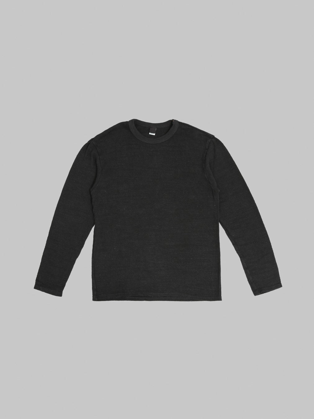 UES 100 Linen Long Sleeve TShirt Black front