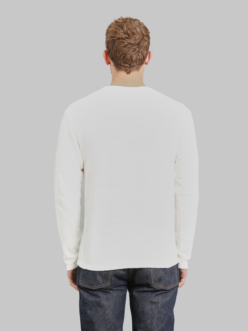 UES 100% Linen Long Sleeve T-Shirt White
