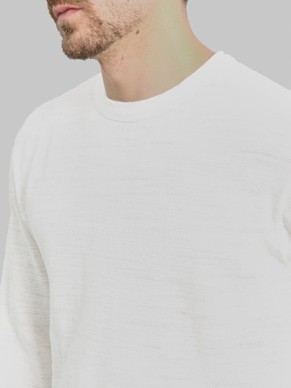 UES 100% Linen Long Sleeve T-Shirt White