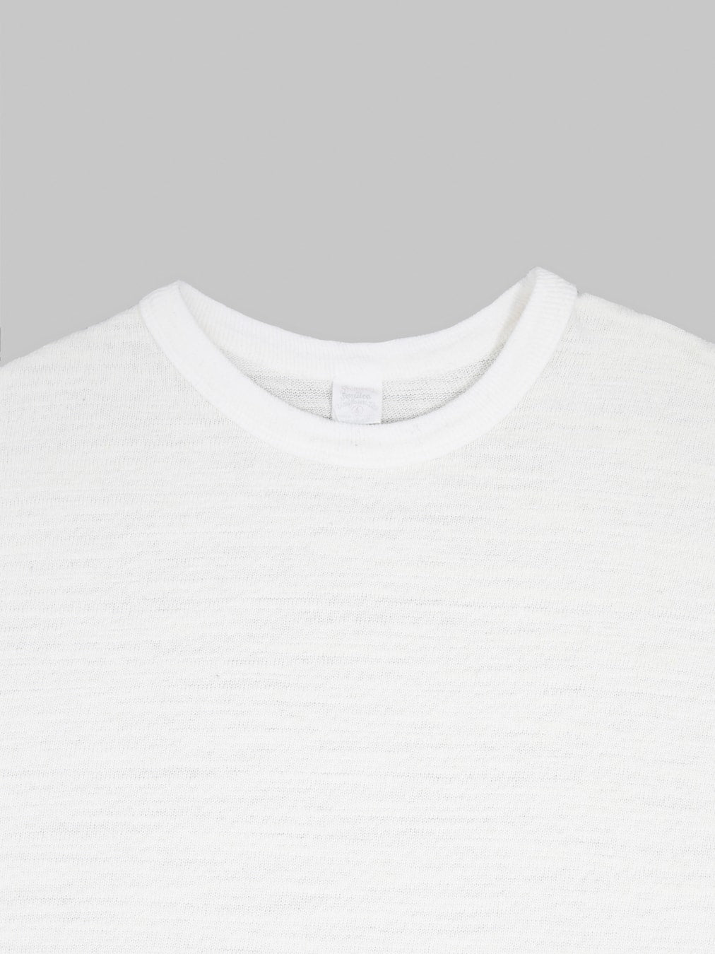 UES 100 Linen Short Sleeve TShirt White collar