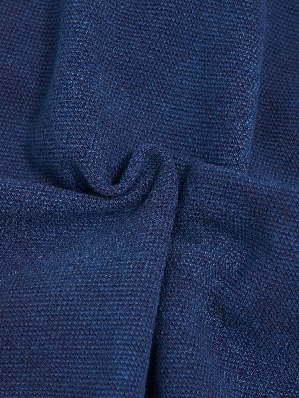 ues polo shirt indigo cotton fabric detail