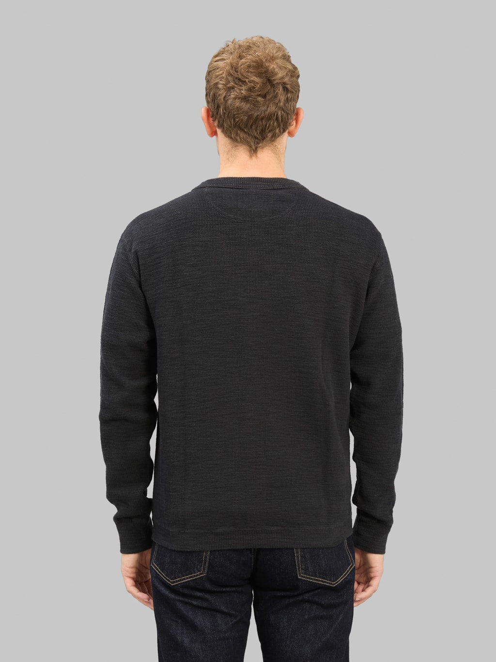 UES Single Rib Cardigan Black back fit