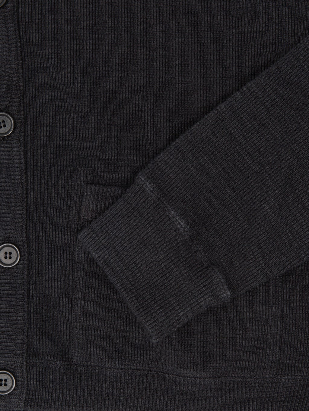 UES Single Rib Cardigan Black 100 cotton fabric