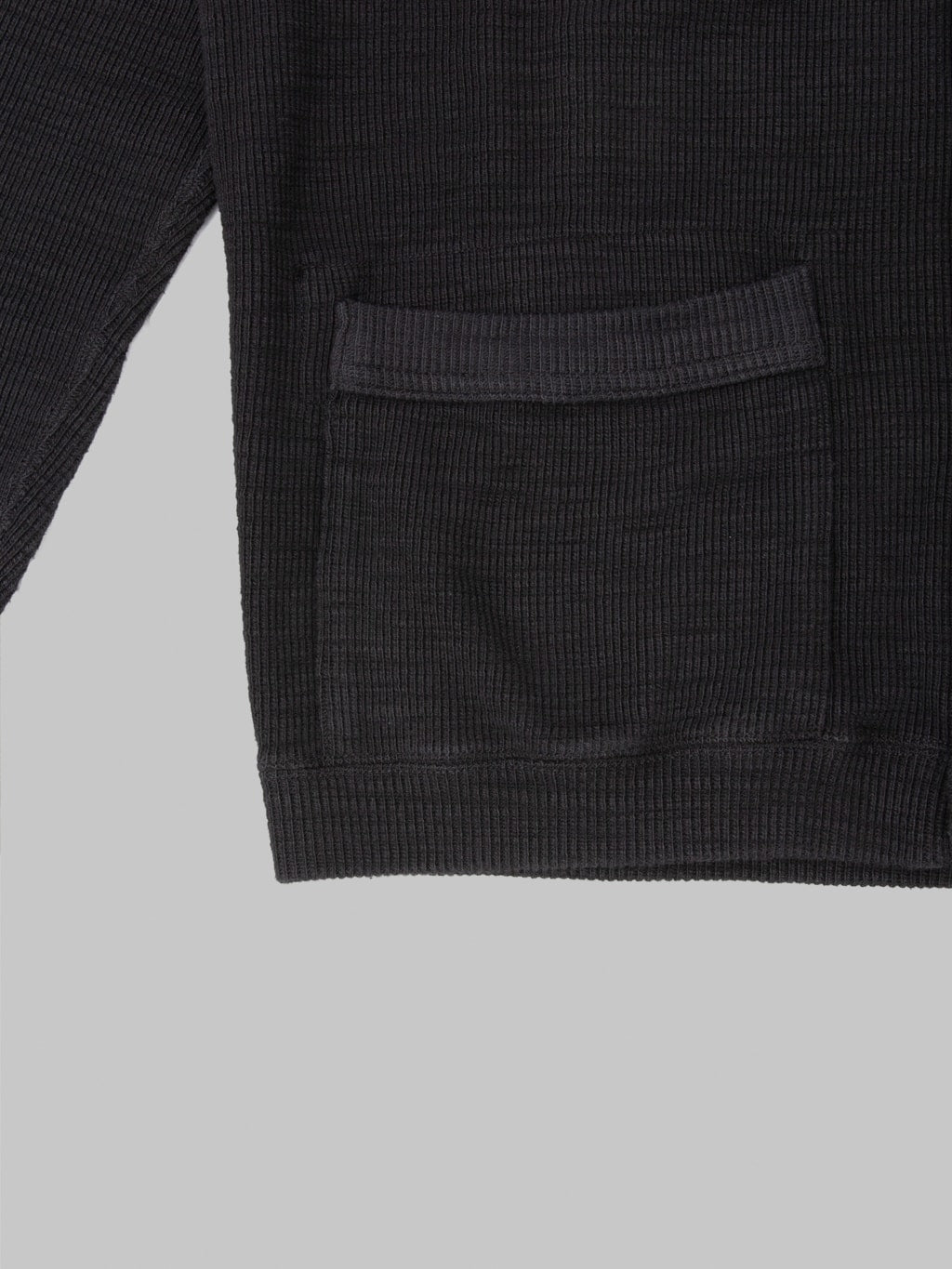 UES Single Rib Cardigan Black ribbed