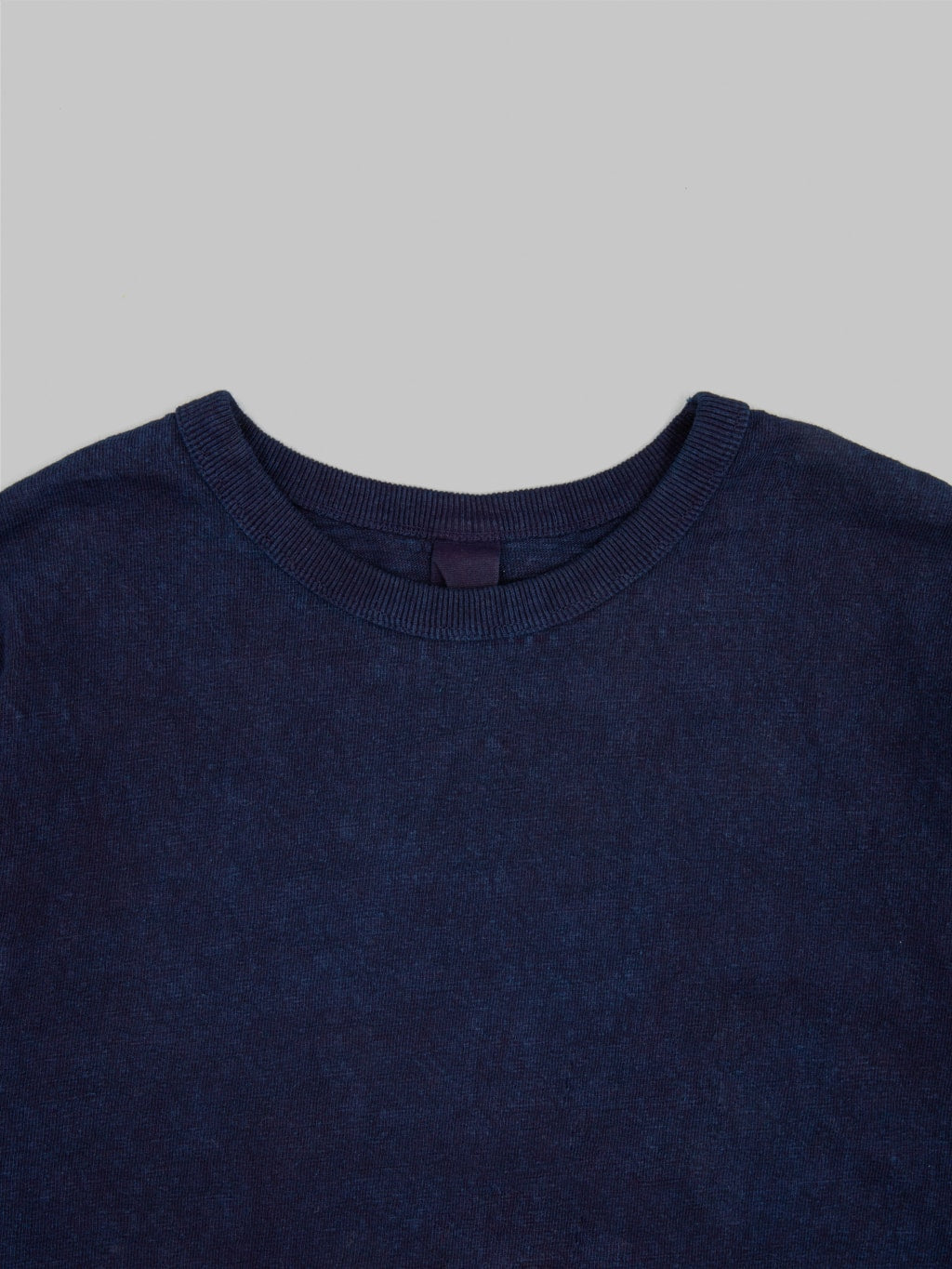 ues slub nep ling sleeve tshirt indigo  collar