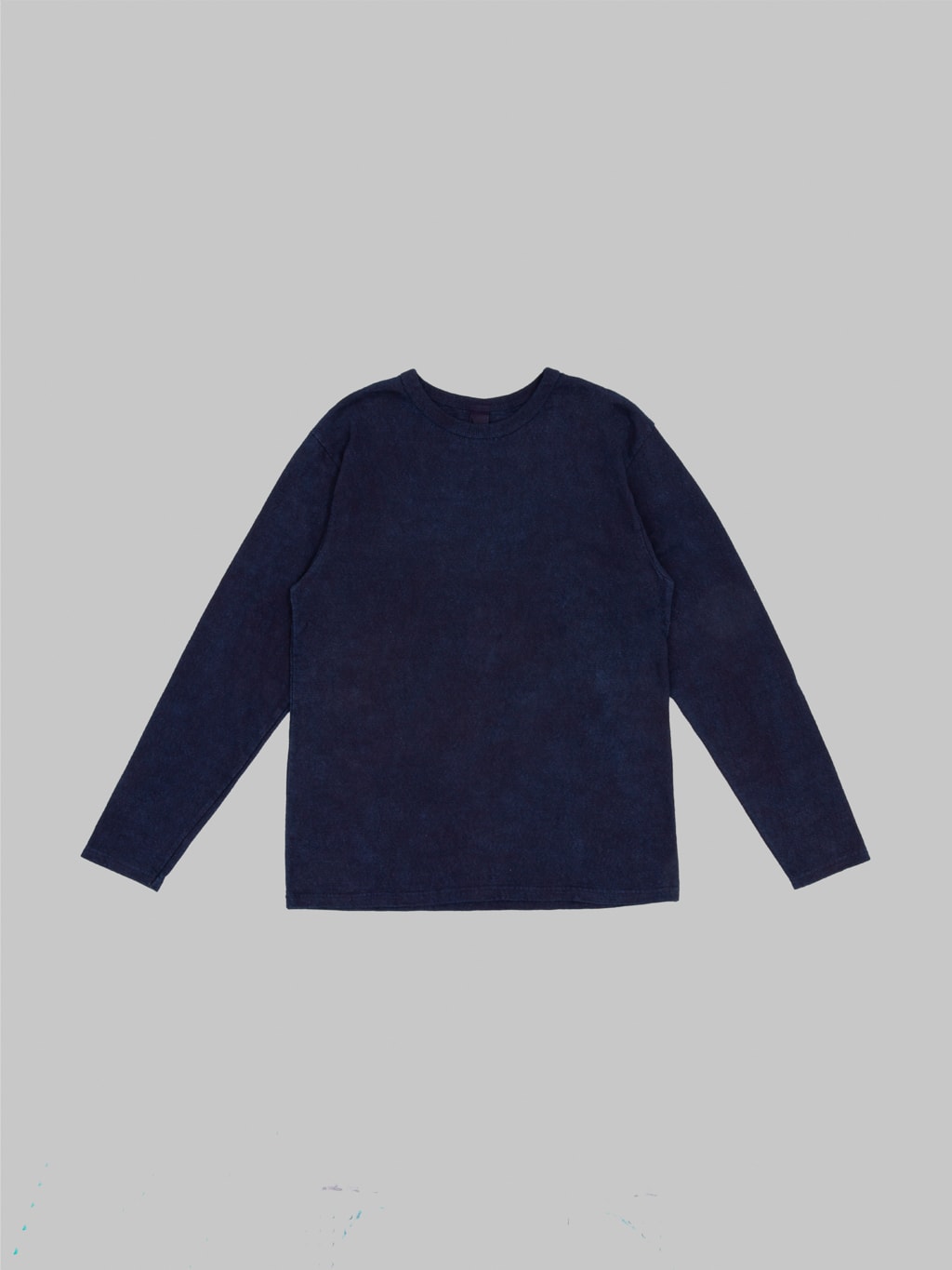 ues slub nep ling sleeve tshirt indigo front  