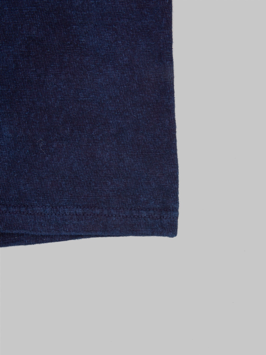 ues slub nep ling sleeve tshirt indigo  stitching