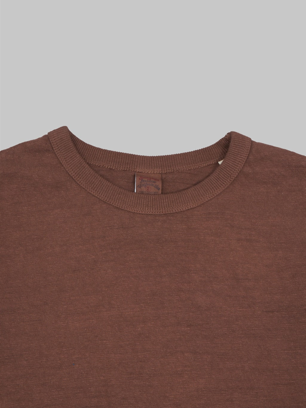 ues slub nep long sleeve tshirt brown  collar